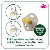 nip - Verde cereza | 0-6 meses | Paquete de 4 | Chupete para bebé, apto para lactancia y dentición. Chupete sostenible, elaborado con materias primas naturales, verde claro/marrón