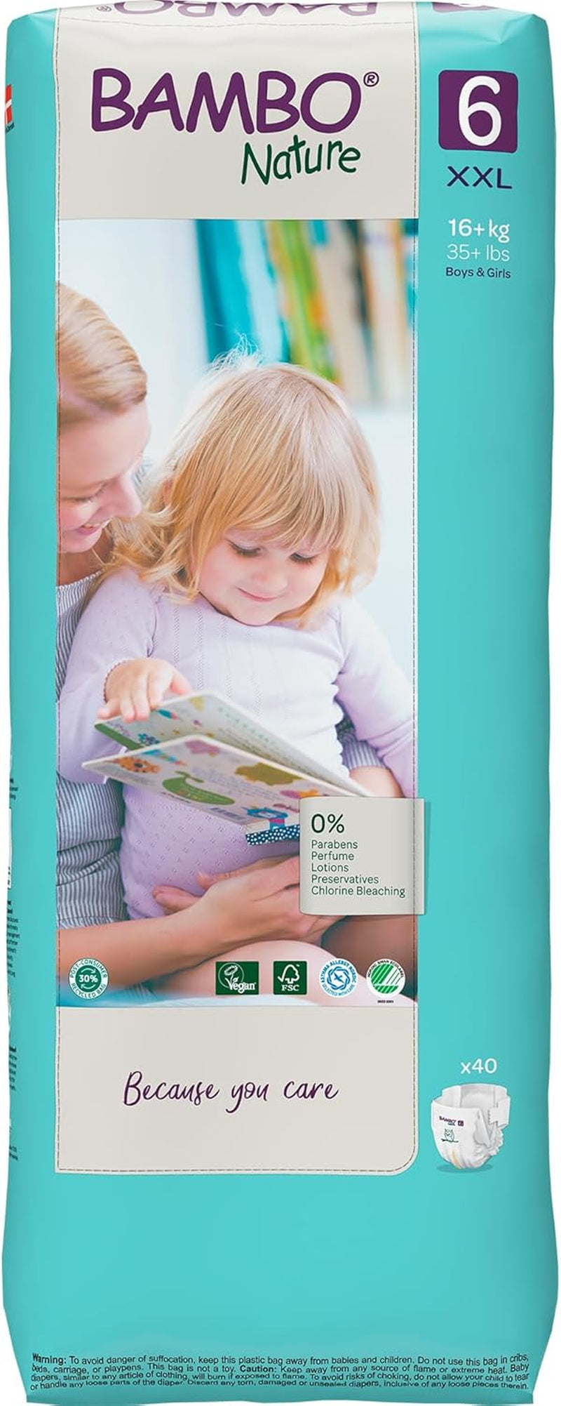 Pañales Bambo Nature Premium Eco, talla 6, 1,63 kg