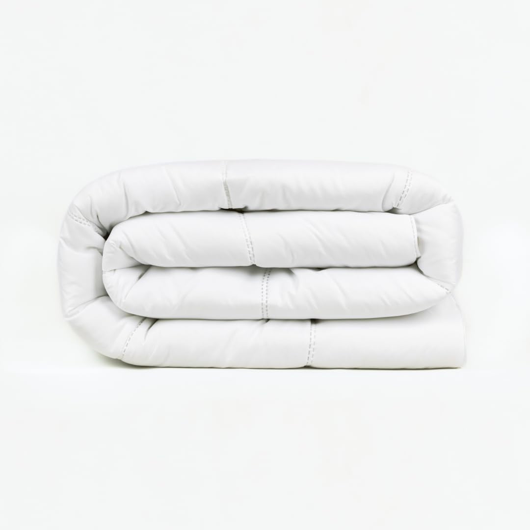 Edredón TRAMAS+ 200 Gr/M² para camas de fibras huecas siliconadas - 150X220 Cm - Certificado Oeko Tex - Blanco, suave, cálido, minimalista - Cama 90 Cm Edredones y edredones Naty Shop 150X220 Cm