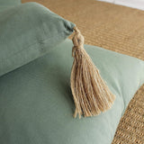 Colcha con 4 bolitas, yute, 90 X 190 Cm, arcilla, 2007AGCHLJT090190, 90 X 190 Cm Edredones y colchas Naty Shop