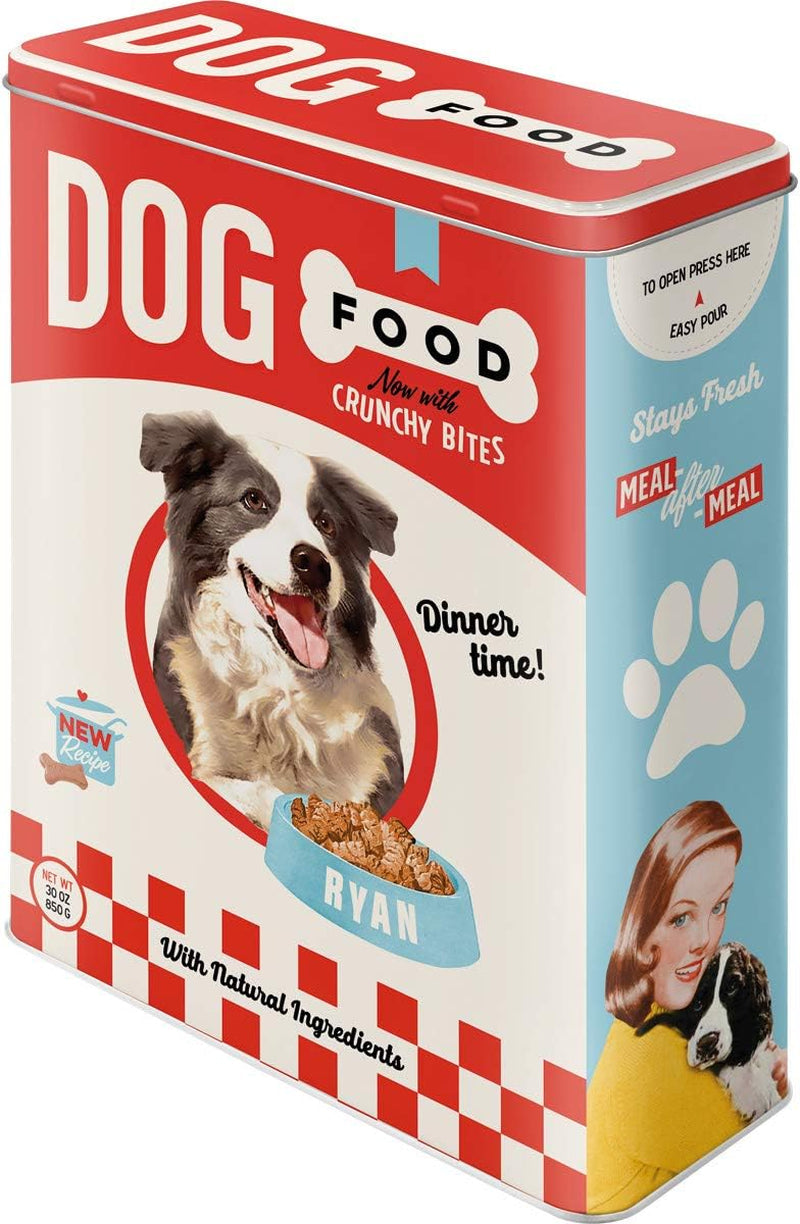 Nostalgic-Art Caja de almacenamiento retro XL, 4 l, Comida para perros - idea de regalo para dueños de perros, caja de almacenamiento de comida seca, diseño vintage Cajas de almacenamiento de alimentos Naty Shop Diseño vintage