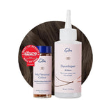 Set de tintes permanentes para el cabello Cobertura 100% de canas Coloración casera 0% amoniaco Tintes para el cabello Tintes multidimensionales Tintes para el cabello profesionales Naty Shop Tinte para el cabello Marrón oscuro Oro natural 4Ng