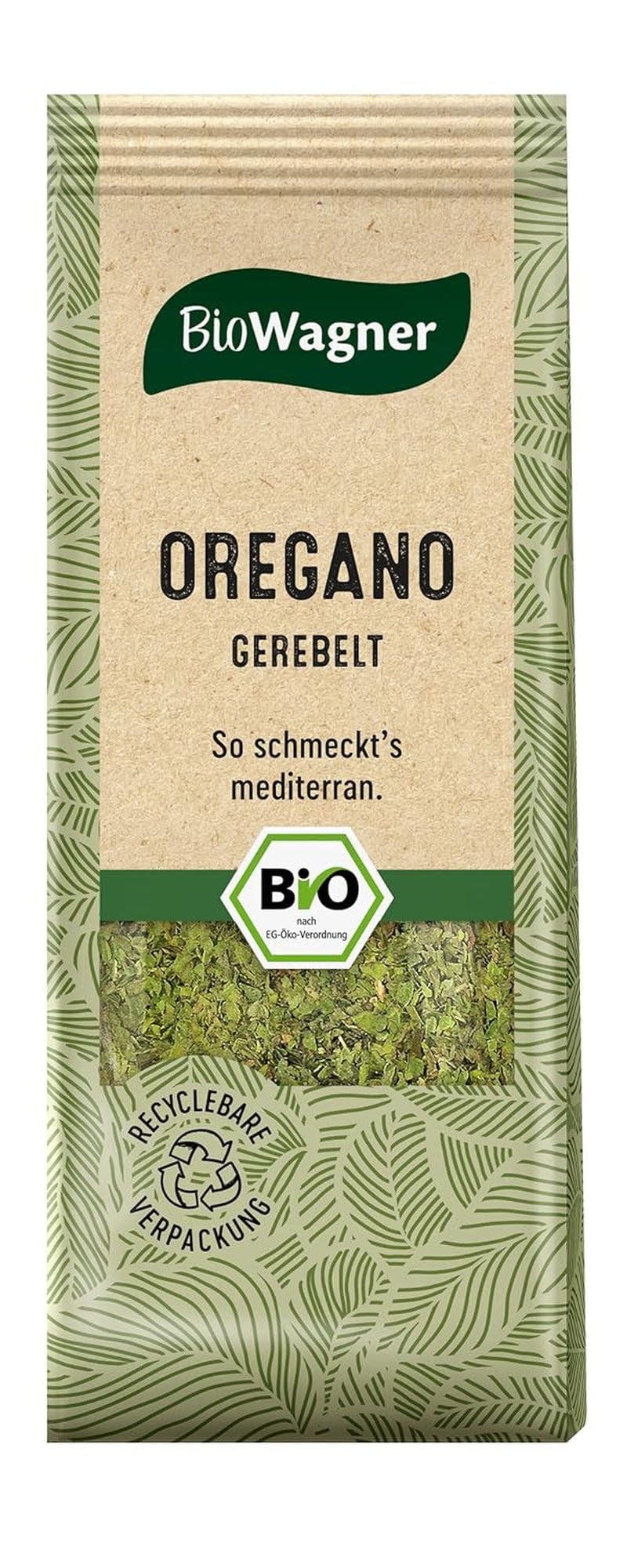 BioWagner - Cinturón de orégano bio | Notas mediterráneas para pizza, pasta o Fleischgerichte | naturbelassene Bio-Zutaten | embalaje reciclable | 10 gramos