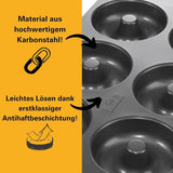 Birkmann, Easy Baking, Donutblech, Backform Für 6 Donuts, Mit Hochwertiger Antihaftbeschichtung, Ø 9 Cm, Mit Rezept, 881631 Moldes y bandejas para hornear Naty Shop