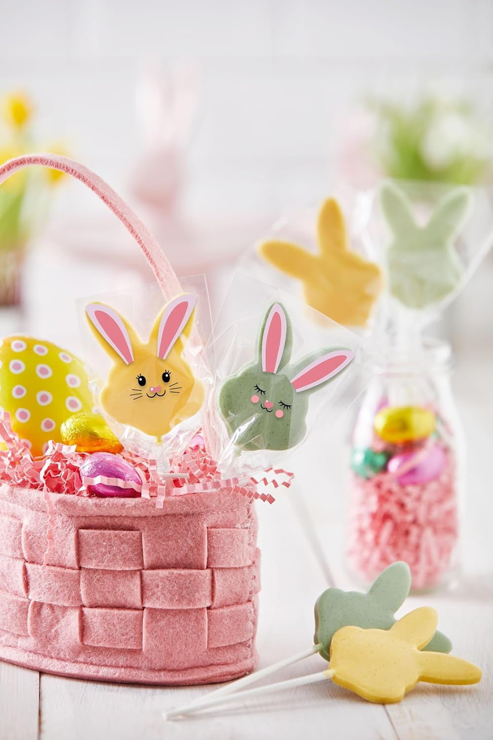 HEITMANN KREATIV - Piruletas de Chocolate - Con Tintes Herbales en Polvo - Amarillo y Verde - Kit DIY - Pascua