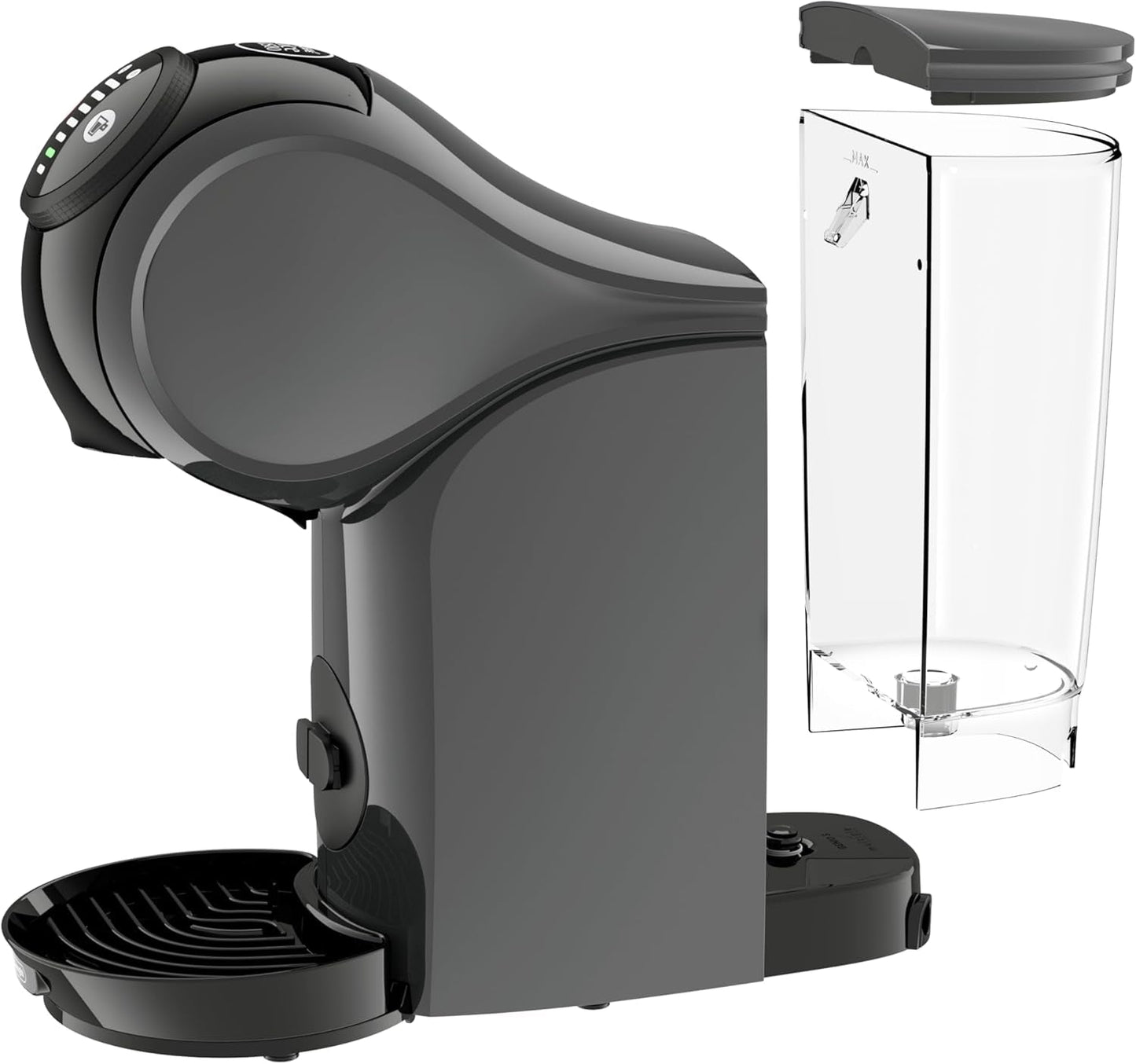NESCAFÉ DOLCE GUSTO DeLonghi Dolce Gusto Genio S EDG226.A, Cafetera espresso de cápsulas que incluye 3 cápsulas, diseño compacto, bandeja de goteo ajustable, 0,8 l, depósito de agua extraíble, 1470 W, Antracita