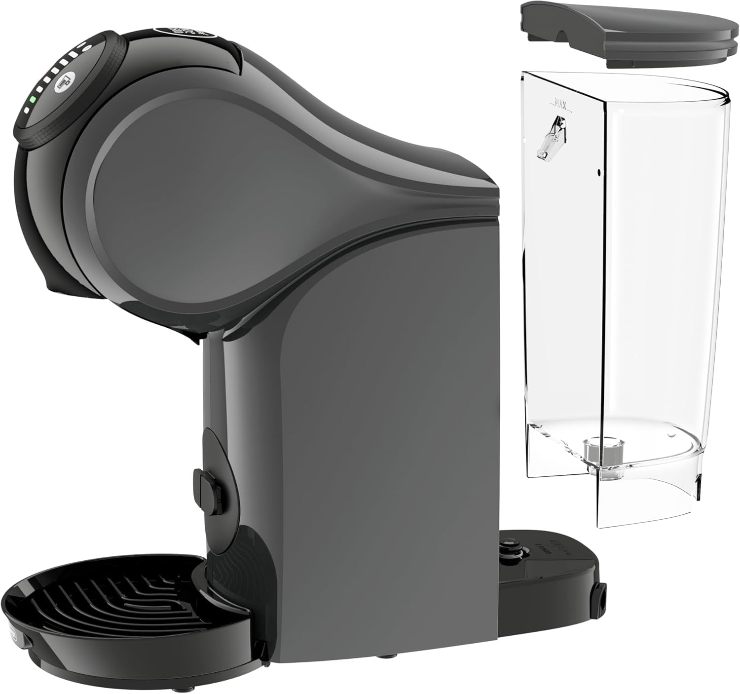 NESCAFÉ DOLCE GUSTO DeLonghi Dolce Gusto Genio S EDG226.A, Cafetera espresso de cápsulas que incluye 3 cápsulas, diseño compacto, bandeja de goteo ajustable, 0,8 l, depósito de agua extraíble, 1470 W, Antracita