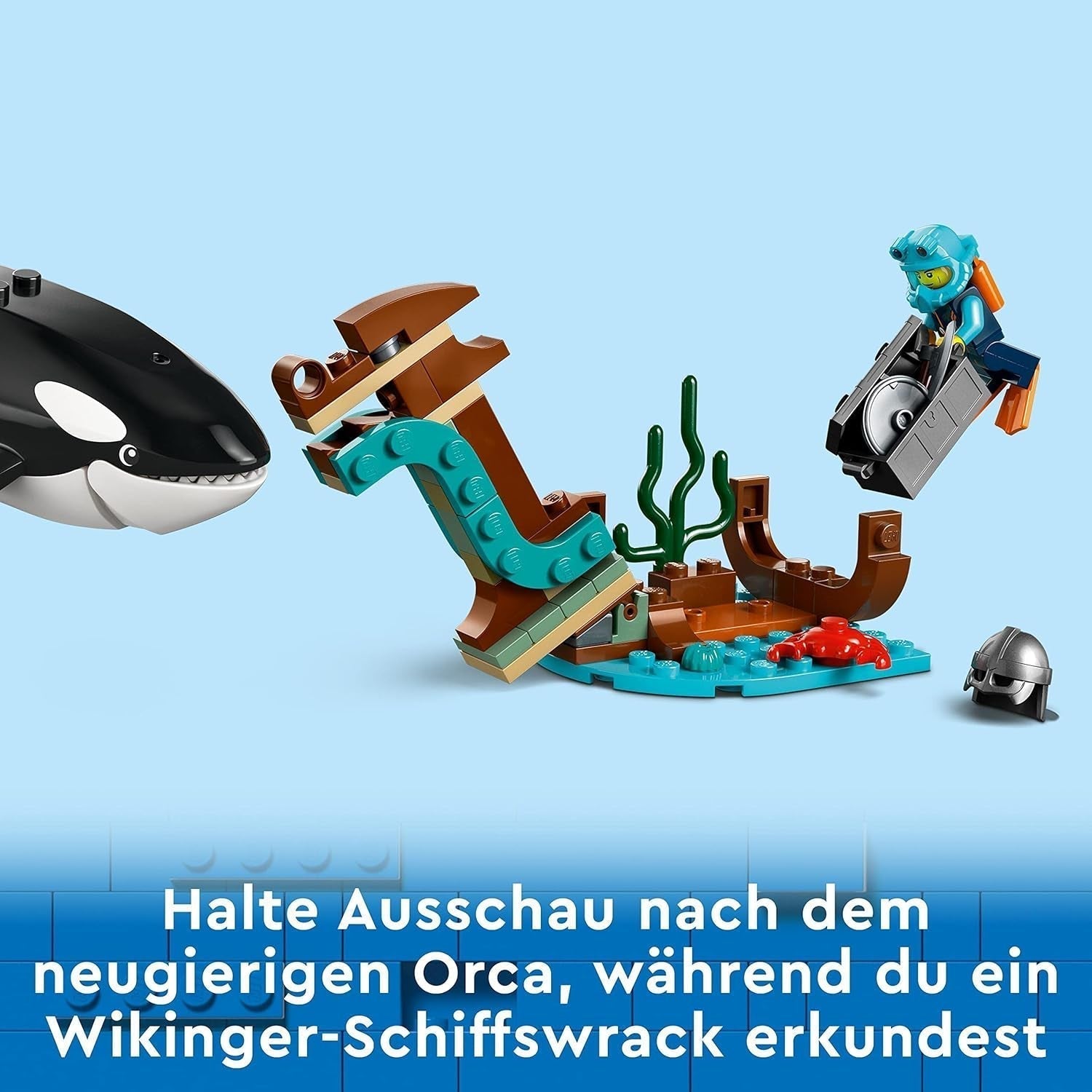 LEGO City Barco de investigación ártico, gran barco flotante de juguete con helicóptero, barco inflable, submarino Rov, naufragio vikingo, 7 minifiguras y figura de orca, regalo para niños a partir de 7 años 60368 Juegos de construcción Besuche den LEGO-Store