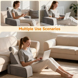 Almohada de lectura grande con soporte para el cuello y reposabrazos extraíbles, almohada de respaldo para cama, almohada de respaldo ergonómica con brazo, bolsillo y funda lavable para leer y ver televisión.