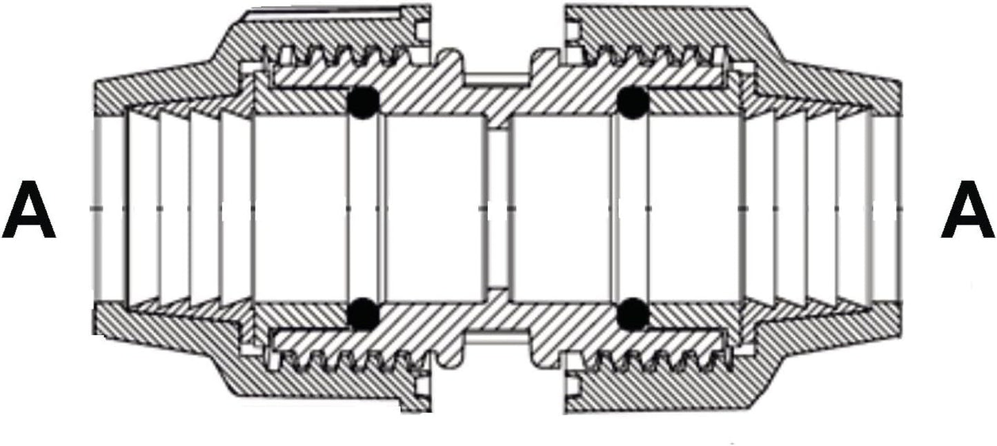 Acoplamiento para sistema de riego Cornat T610032, para tubo de PE, Ø 32 mm, polipropileno, para agua fría