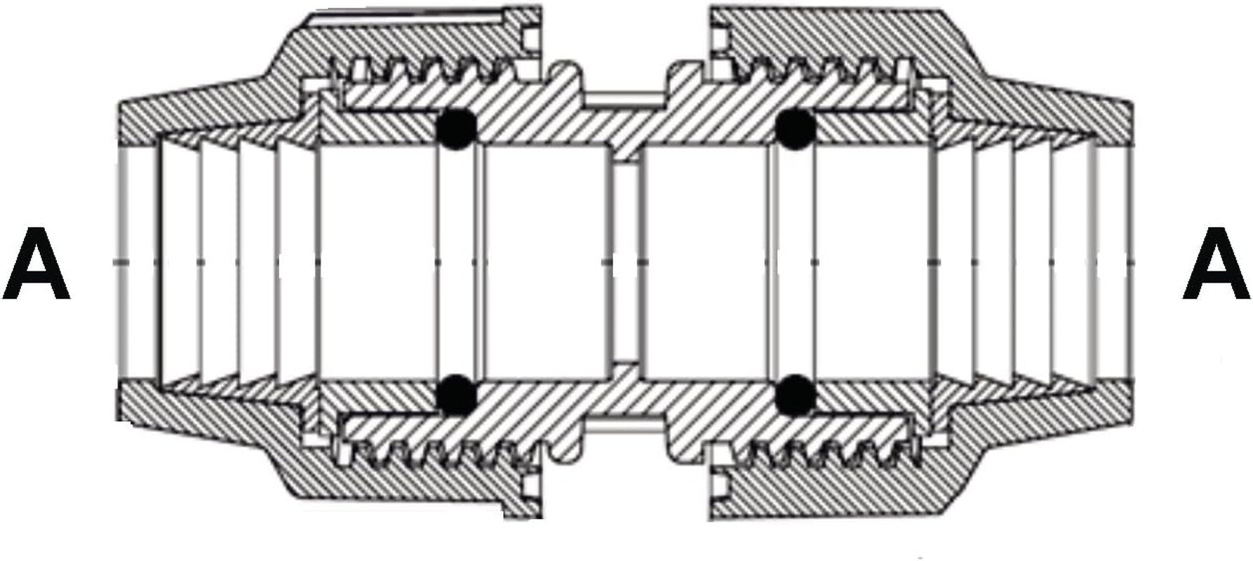 Acoplamiento para sistema de riego Cornat T610032, para tubo de PE, Ø 32 mm, polipropileno, para agua fría