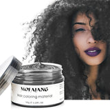 Color de cabello temporal, tono de cabello para peinar para hombres y mujeres, pomada natural para el cabello, cera para teñir el cabello para fiestas, cosplay y Halloween, 4.23 oz (gris plateado) Naty Shop Hair Dye 3 Black