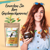 ORIGEENS BIO YERBA MATE con naranjas 200 G - Té frutal I Té de Yerba Mate orgánico sin tostar, sin tallos ni polvo I Bebida energizante y desintoxicante