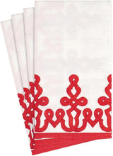 Dessin Passementerie Servilletas de papel, lino, rojo, 12 por paquete