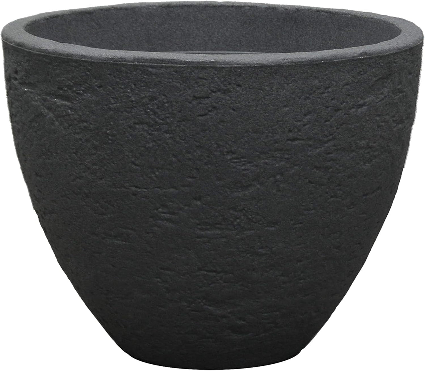 Maceta Dehner Stone, Ø 40 cm, altura aprox. 31 cm, plástico, antracita