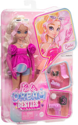 Barbie Dream Besties Puppe and Accessoires, bewegliche Barbie Malibu“ Modepuppe mit welligem blondn Hair, 11 Teile zum Thema Make-up and Haare, HYC21