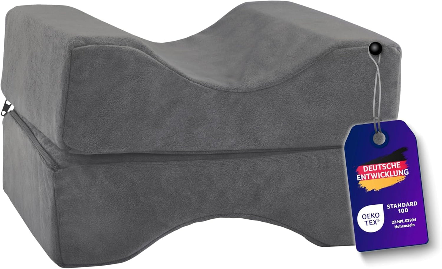 Almohada ortopédica para espalda/lumbar Traumnacht con núcleo de espuma viscoelástica y funda de micropolar agradable para la piel, certificado Oeko-Tex, fabricado según los estándares de calidad alemanes