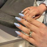 Uñas Cromadas Autoadhesivas - Pegamento Con Brillo Marrón Almendra Mediano En Las Uñas Uñas Postizas Con Brillo Pegamento En Uñas Artificiales Uñas Acrílicas Esmaltadas Para Mujeres 24 Piezas