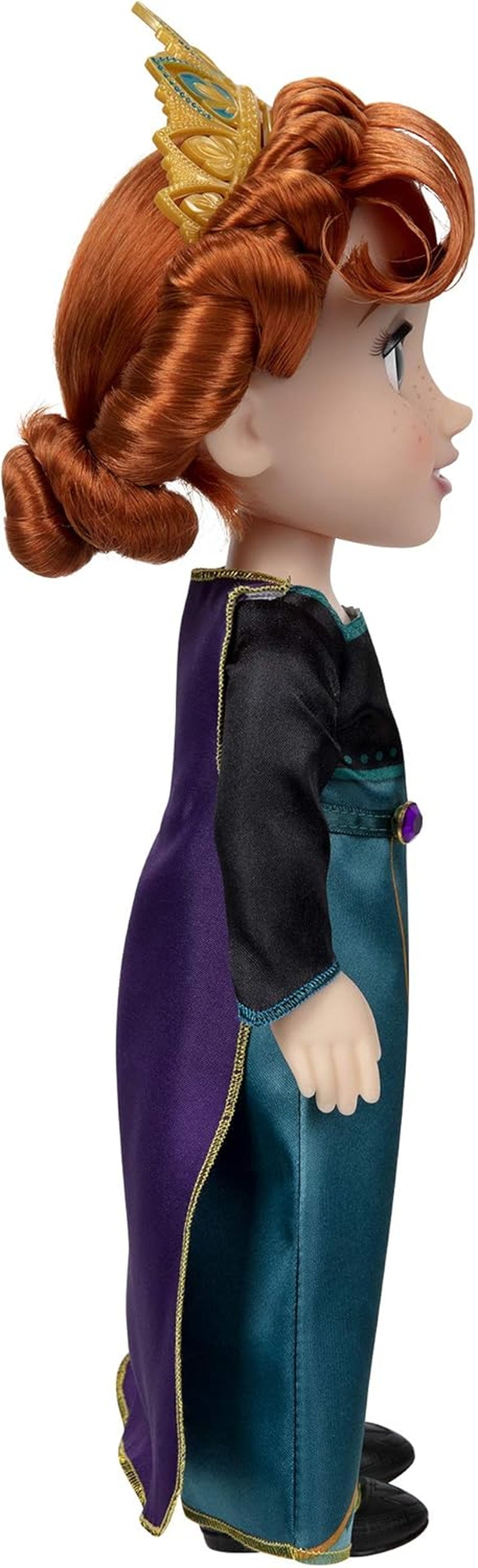 Muñeca Anna Disney Frozen 2: una muñeca articulada de 35 cm de altura con un icónico vestido de moda con el escudo de Arendelle y una tiara para mayor diversión, para niñas de 3 años en adelante