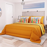 PETTI Artigiani Italiani - Manta de invierno para cama de matrimonio, maxi, monocromática, doble cara, blanco, gris, 100% Made in Italy
