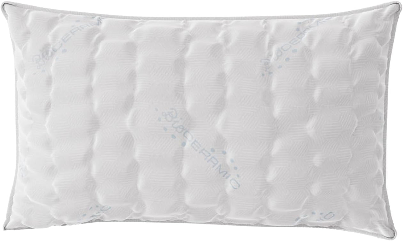 Ropa de cama italiana MB Home Italia, almohada, biocerámica, gris claro, 45 x 75 cm Almohadas estándar Naty Shop Bioceramic