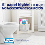 Regina Maxi Roll: 4 rollos de papel higiénico, 500 hojas de 2 capas por rollo, más de tres veces un rollo estándar, embalaje de plástico 60 % reciclado, papel 100 % certificado Fsc