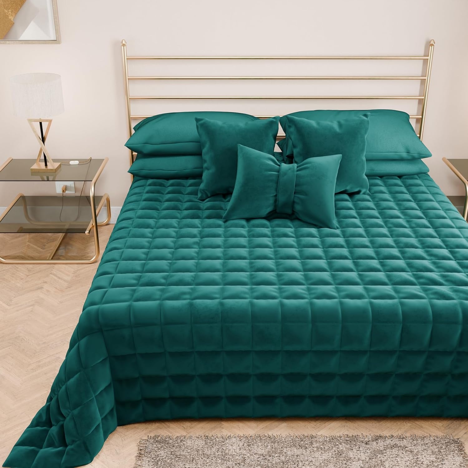 PETTI Artigiani Italiani - Cubrecama individual, colcha doble cara, colcha de muelles, azul medianoche, blanco, 100% Made in Italy Edredones y edredones Naty Shop Ottanium Cama individual