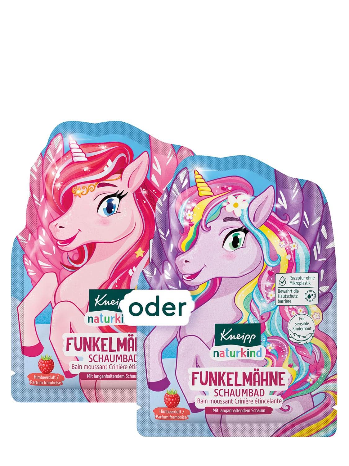 Kneipp Naturkind, aditivo de baño de unicornio para niños con sabor a frambuesa y aceite nutritivo de jojoba, 40 ml Ducha y baño Naty Shop