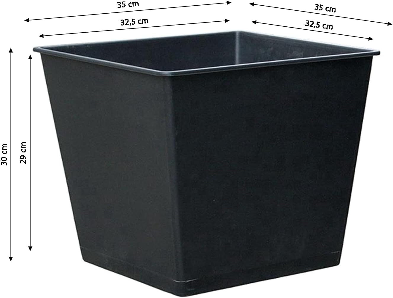 Olla universal Dehner, aprox. 36 x 36 x 30 cm, plástico, negro