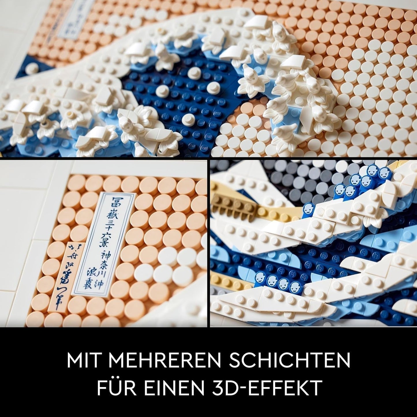 LEGO 31208 Art Hokusai - La Gran Ola Decoraciones de pared japonesas en 3D Set de manualidades Lienzo oceánico enmarcado Pasatiempos para adultos DIY Decoraciones para el hogar y la oficina Kits de construcción Besuche den LEGO-Store
