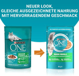 PURINA ONE Comida húmeda para gatos de fórmula interior, trozos tiernos en salsa para gatos caseros con atún, paquete de 26 (26 x 85 g)