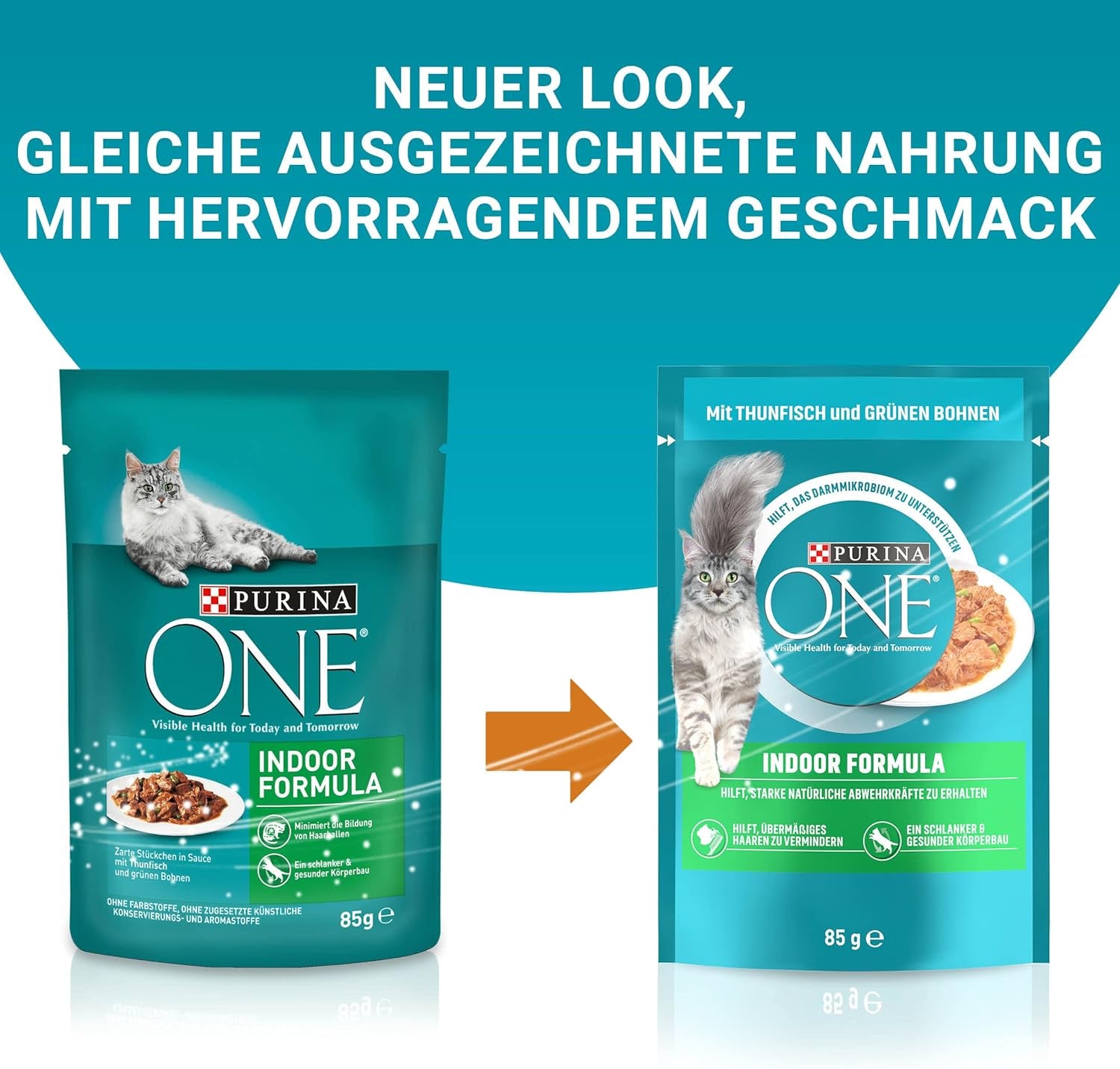 PURINA ONE Comida húmeda para gatos de fórmula interior, trozos tiernos en salsa para gatos caseros con atún, paquete de 26 (26 x 85 g)