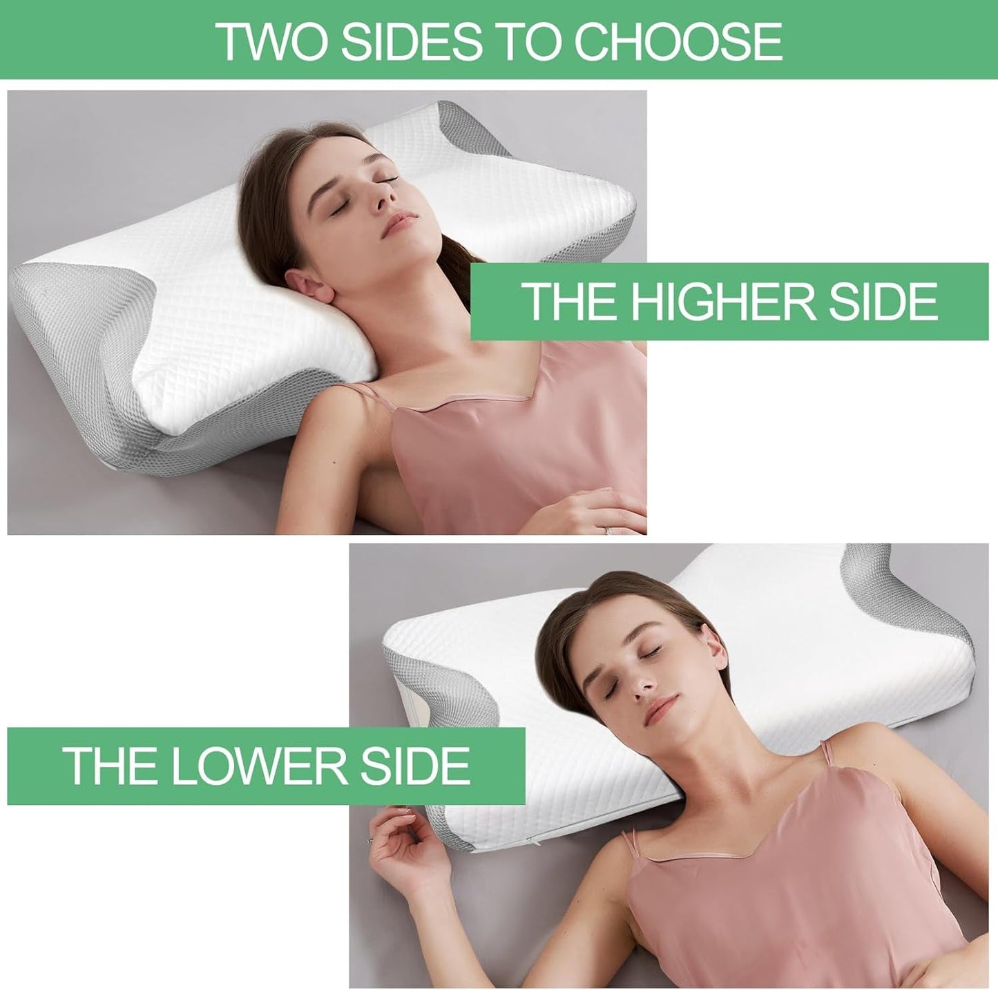 Almohada ortopédica, Almohada para el dolor de cuello, Almohada viscoelástica, Almohada ortopédica para el cuello, Almohada ortopédica para dormir, Almohada ortopédica para soporte del cuello, Piezas de almohada antirronquidos Almohadas ortopédicas cervicales Naty Shop