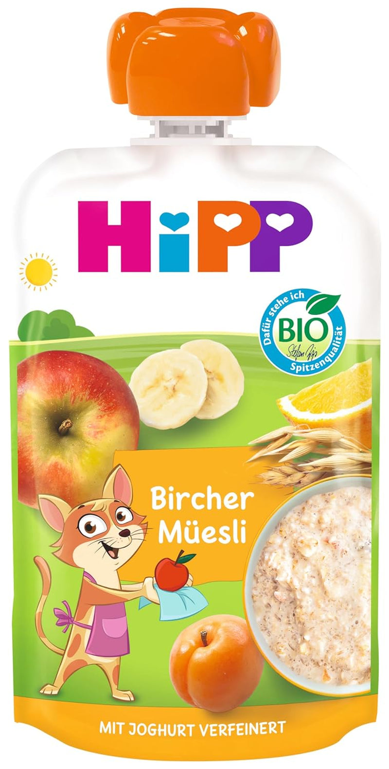 HiPP Bircher Muesli, sobres exprimibles a partir de 1 año (8 x 100 g)