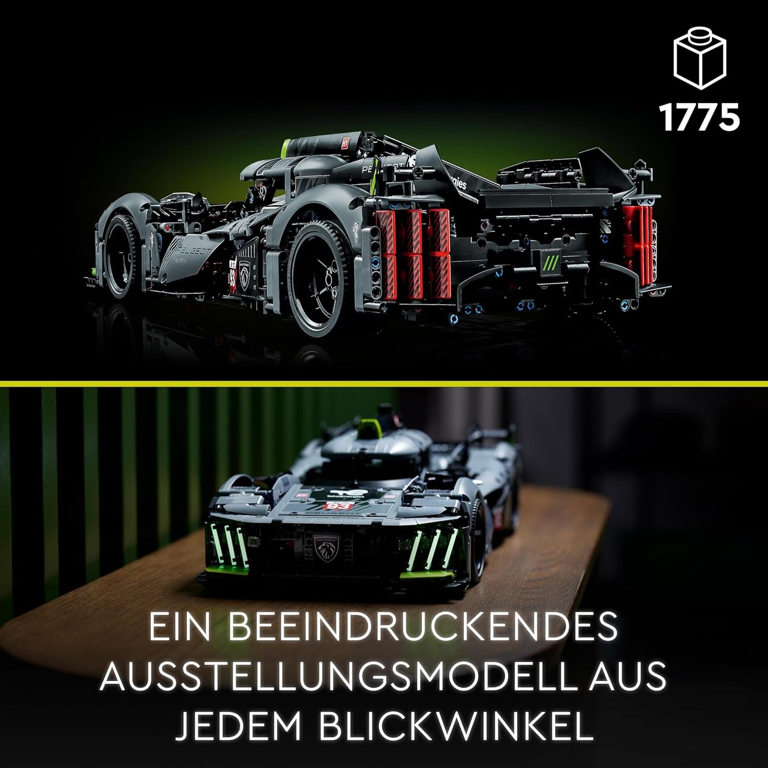 LEGO 42156 Technic Peugeot 9X8 24H Le Mans Hypercar híbrido Coche de carreras legendario Kit de modelo para adultos Coche de deportes de motor a escala 1:10 Coleccionable para jugadores avanzados Kits de construcción Besuche de LEGO-Store