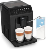 Krups EA897B Evidence ECOdesign Cafetera espresso automática, función automática espresso y capuchino, tecnología Quattro Force, vasos de leche one-touch, 8 presintonías, sistema de leche, 1450W