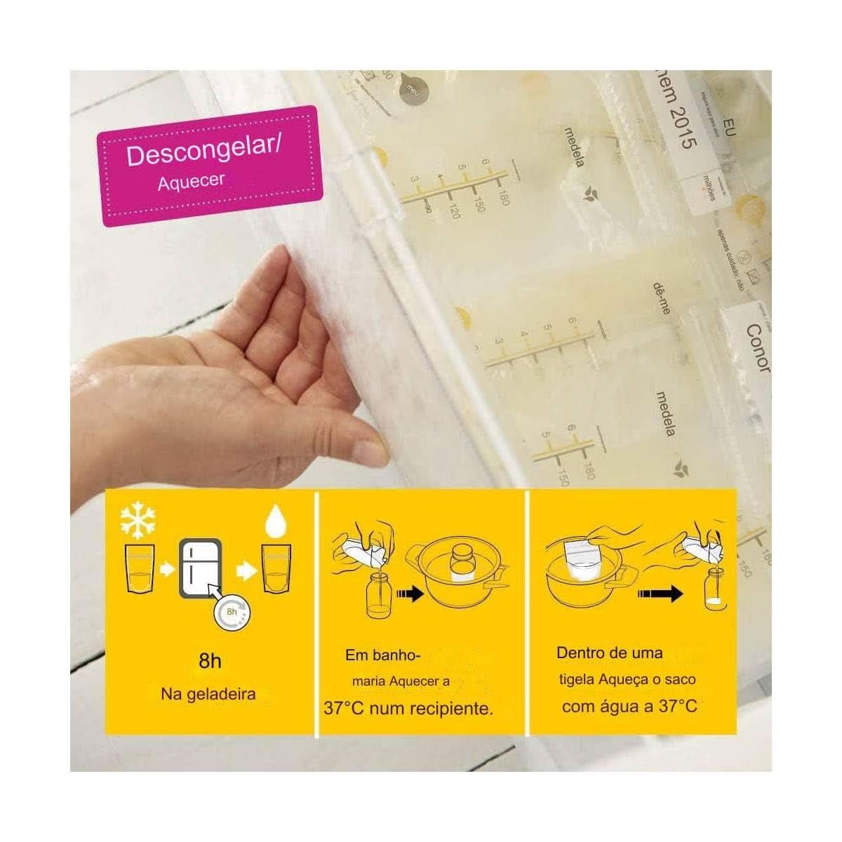 Bolsas de almacenamiento de leche materna Medela 25 unidades, aprox. 200 ml, blanco (versión en español) Alimentación y Accesorios Lactancia Tienda Bebe Naty