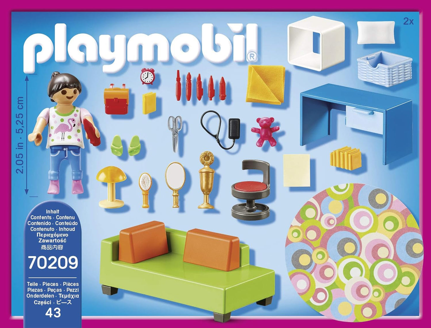 CASA DE MUÑECAS PLAYMOBIL 70209 Habitación juvenil con figura de niña y complementos, a partir de 4 años Casas de Muñecas Naty Shop