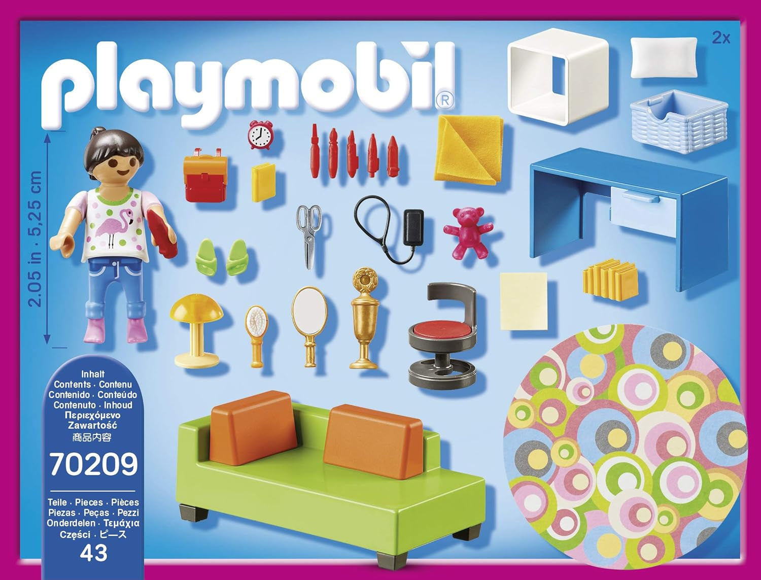CASA DE MUÑECAS PLAYMOBIL 70209 Habitación juvenil con figura de niña y complementos, a partir de 4 años Casas de Muñecas Naty Shop