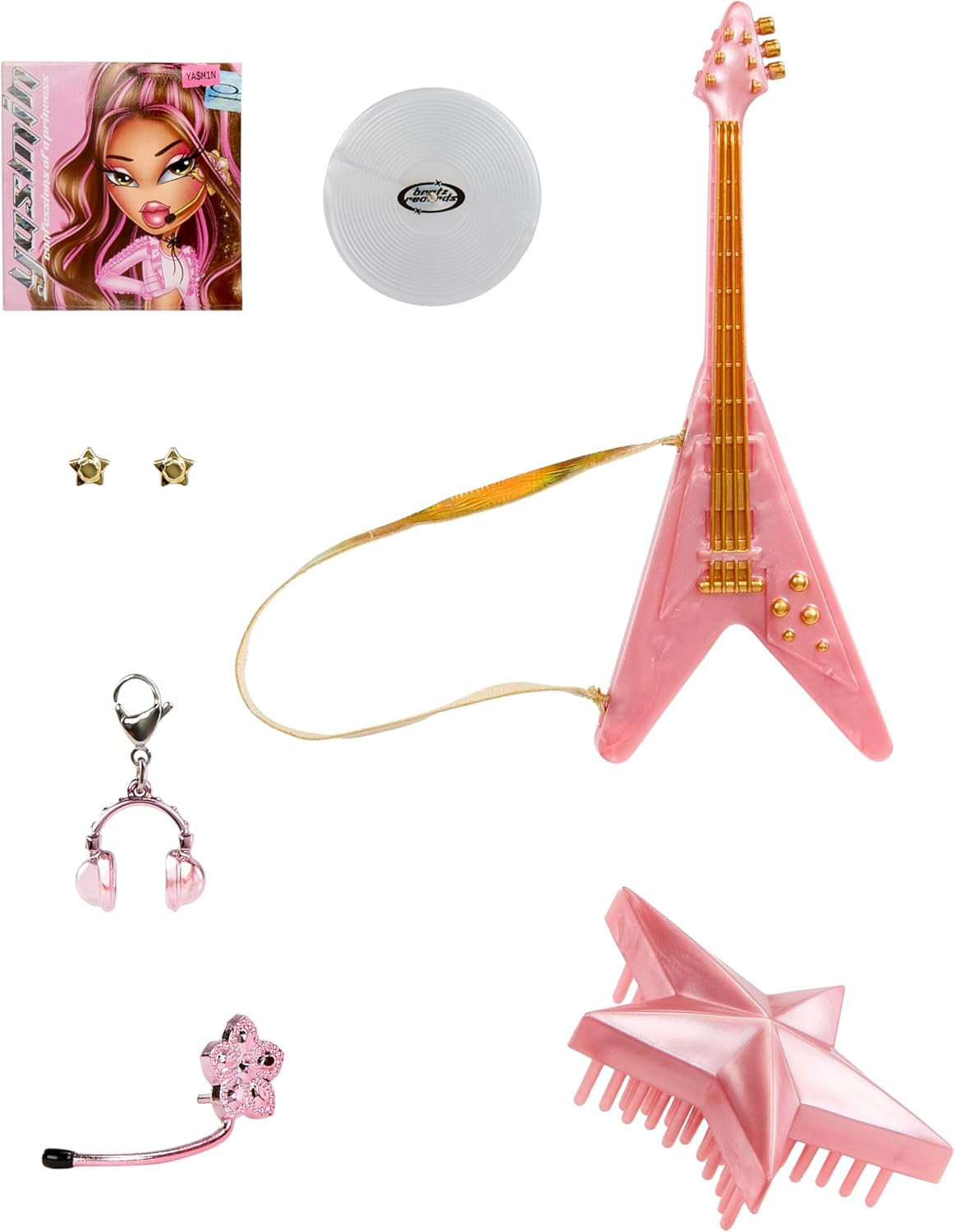 BRATZ Pop Starz Yasmin – Muñeca de moda con amuleto coleccionable, atuendo y accesorios musicales