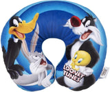 Warner Bros Looney Tunes Almohada para el Cuello para bebés niñas Coche de Viaje Suave Bugs Bunny Pato Lucas Silvestro Titti Comfort Dibujos Animados Azul Naty Shop Almohadas de Viaje Título predeterminado