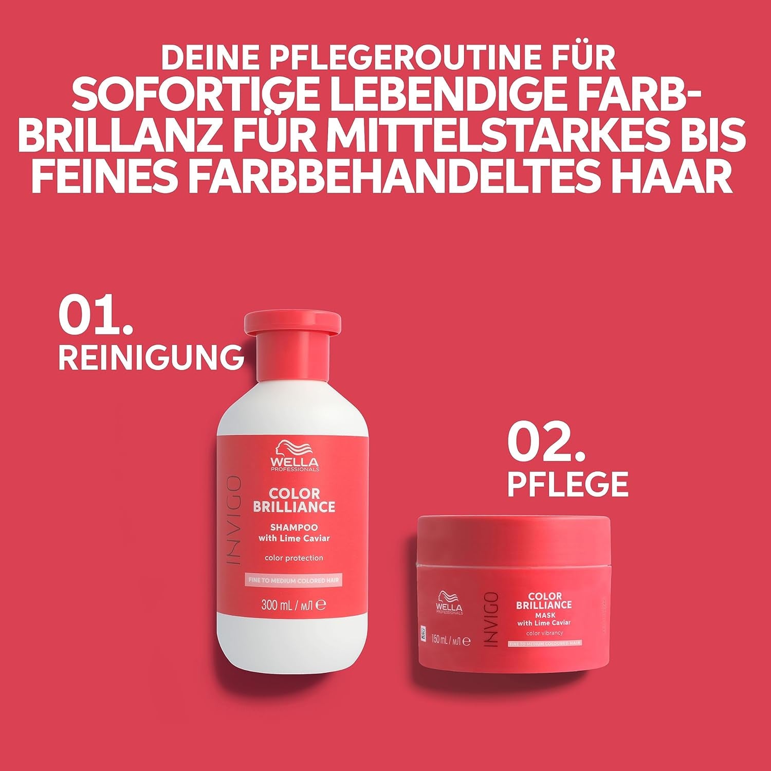 Wella Professionals Invigo Color Brilliance - Champú, acondicionador y mascarilla protectora del color para cabellos teñidos finos y gruesos - con vitamina E, antioxidantes y pH bajo - Mascarilla Capilar alisante y nutritiva Naty Shop