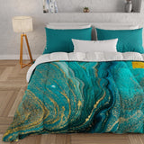 PETTI Artigiani Italiani - Edredón de invierno, Edredón de invierno, Edredón sencillo, Doble cara, Monocolor e impresión digital, 100% microfibra antialérgica, Made in Italy Edredones y edredones Naty Shop Mármol verde 160 X 190 Cm