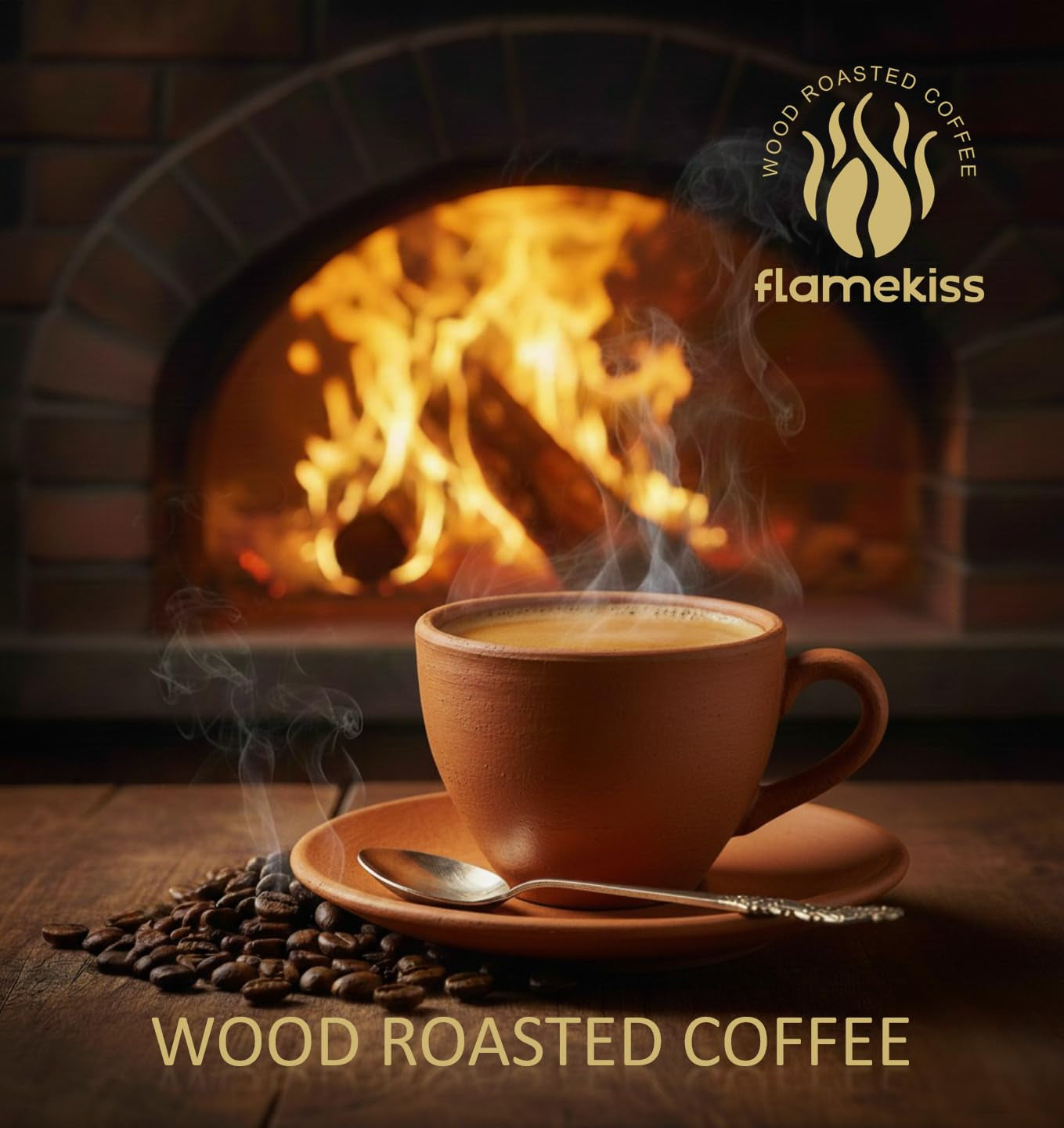 Café en grano 1 kg: granos de espresso Arábica y Robusta de alta calidad, tostados a mano sobre fuego de leña para una experiencia rica y aromática de café en grano entero.