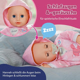 BABY Born Hannah Play with Me - Muñeca bebé con 5 funciones - Cuerpo de material blando incluidos accesorios - Muñeca de 36 cm - Funciona con pilas - Apto para niños a partir de 1 año
