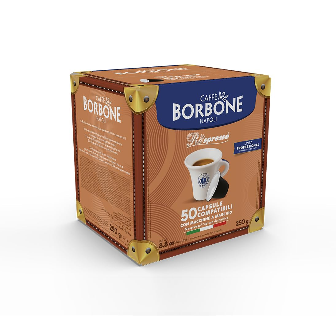 Caffè Borbone Respresso, Rote Kaffeemischung - 50 Kapseln - Compatible con Nespresso®* Haushalts-Espressomaschinen