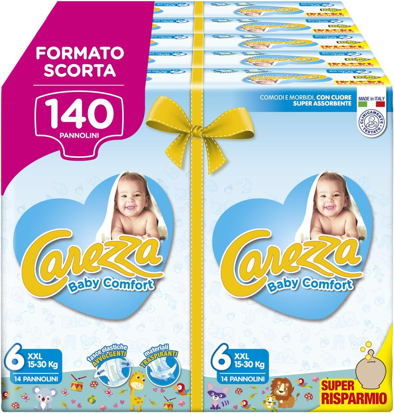Comodidad para bebé XXL | Talla 6 (16-30 kg) | 140 pañales