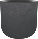 - Maceta redonda, 40 cm, Volcania'Up 32,5 l, aspecto piedra, pared simple, zona depósito de agua, Ø 38,5 x A. 36,8 cm, gris antracita