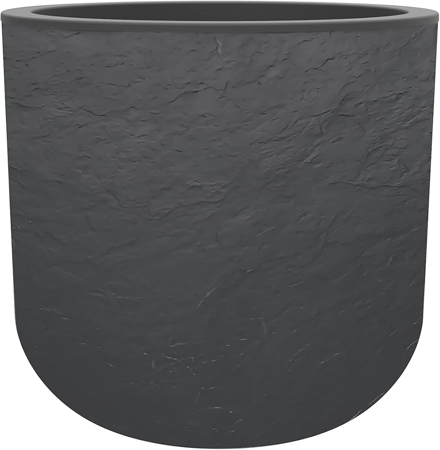 - Maceta redonda, 40 cm, Volcania'Up 32,5 l, aspecto piedra, pared simple, zona depósito de agua, Ø 38,5 x A. 36,8 cm, gris antracita