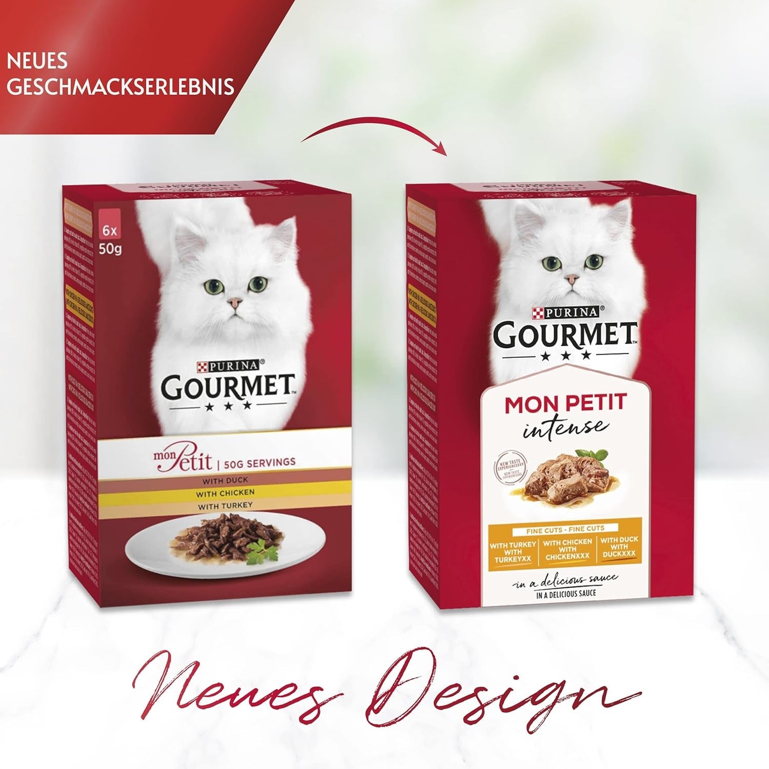 Gourmet Mon Petit Comida húmeda intensa para gatos, variedad de aves de corral, paquete de 8 (8 x 6 sobres de 50 g cada uno)